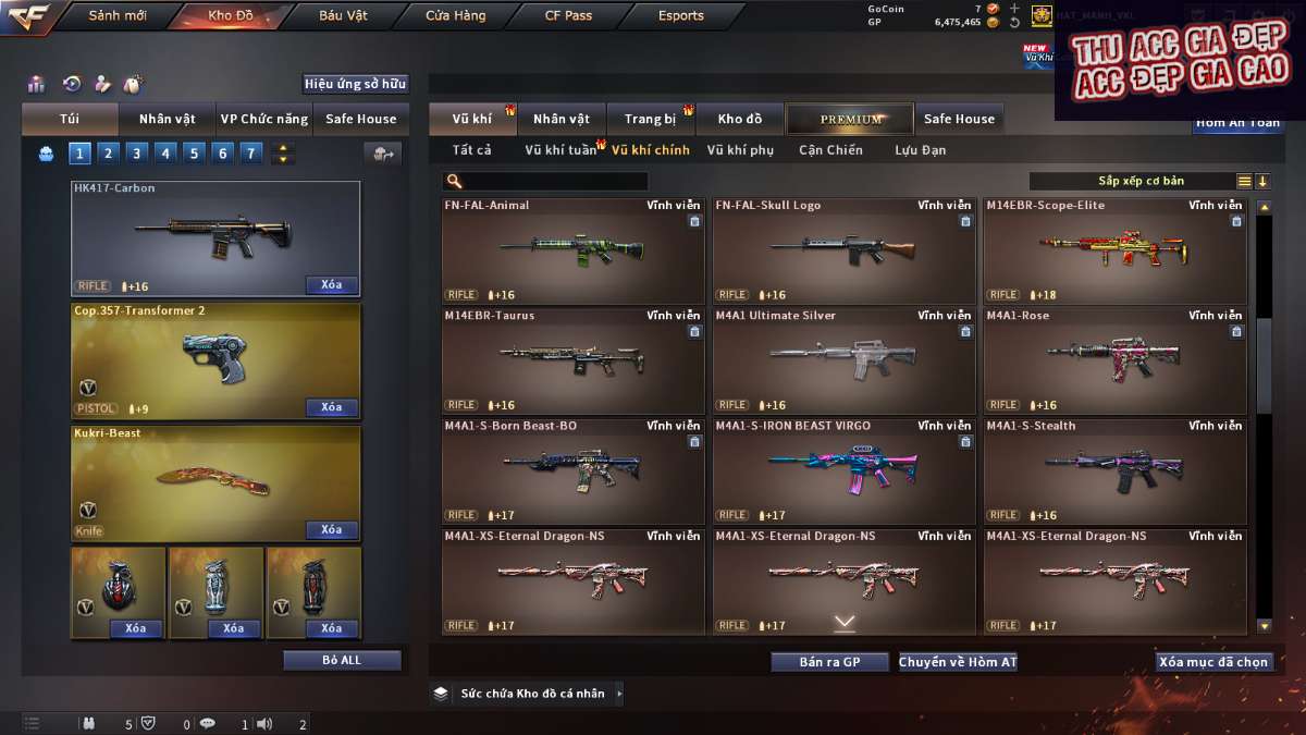shop acc cf uy tin gia re
